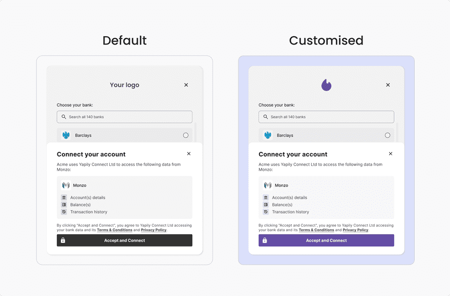 Consent screen